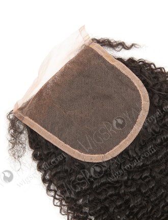 In Stock Brazilian Virgin Hair 12" Afro Curl 4mm Natural Color Top Closure STC-310