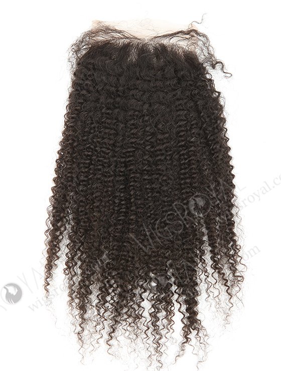 In Stock Brazilian Virgin Hair 14" Afro Curl 4mm Natural Color Top Closure STC-311-9036