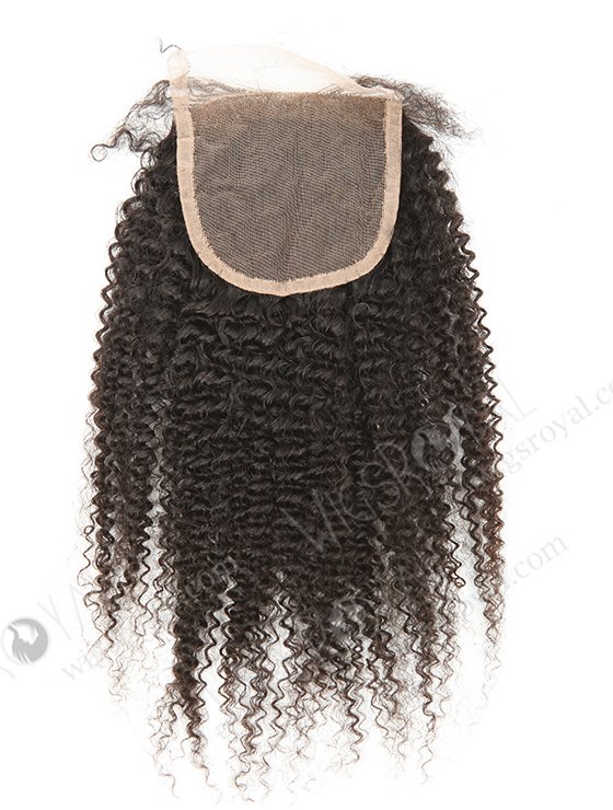 In Stock Brazilian Virgin Hair 14" Afro Curl 4mm Natural Color Top Closure STC-311-9039