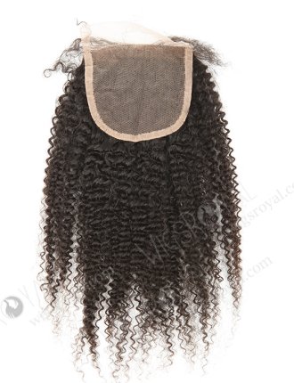 In Stock Brazilian Virgin Hair 14" Afro Curl 4mm Natural Color Top Closure STC-311