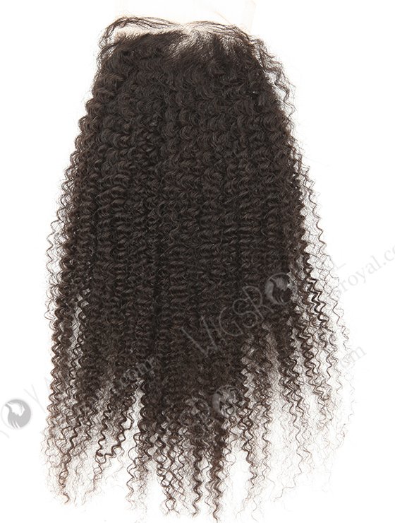 In Stock Brazilian Virgin Hair 16" Afro Curl 4mm Natural Color Top Closure STC-312-9043