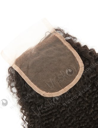 In Stock Brazilian Virgin Hair 16" Afro Curl 4mm Natural Color Top Closure STC-312