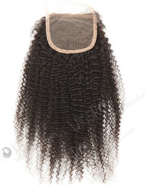 In Stock Brazilian Virgin Hair 16" Afro Curl 4mm Natural Color Top Closure STC-312-9044