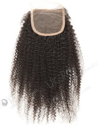 In Stock Brazilian Virgin Hair 16" Afro Curl 4mm Natural Color Top Closure STC-312