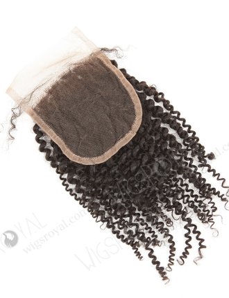 In Stock Brazilian Virgin Hair 10" Afro Curl 4mm Natural Color Top Closure STC-349