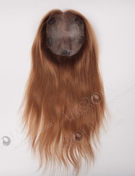 Cuticle Aligned All Thin Skin PU Women Topper Brown Color Chinese Human Hair WR-TC-020