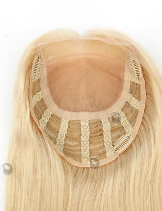 European Hair Straight Blonde Color Silk Top Open Weft Human Hair Topper WR-TC-028