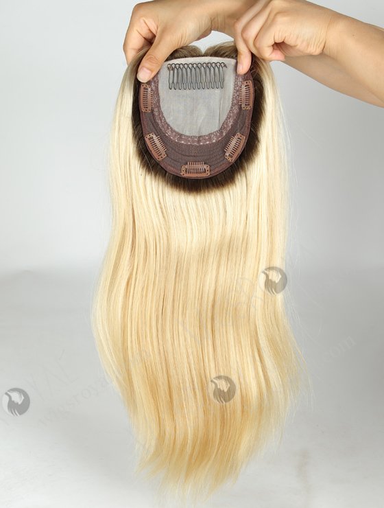 European Virgin Hair 16" One Length Silky Straight Silk Top Weft Topper WR-TC-032-9337