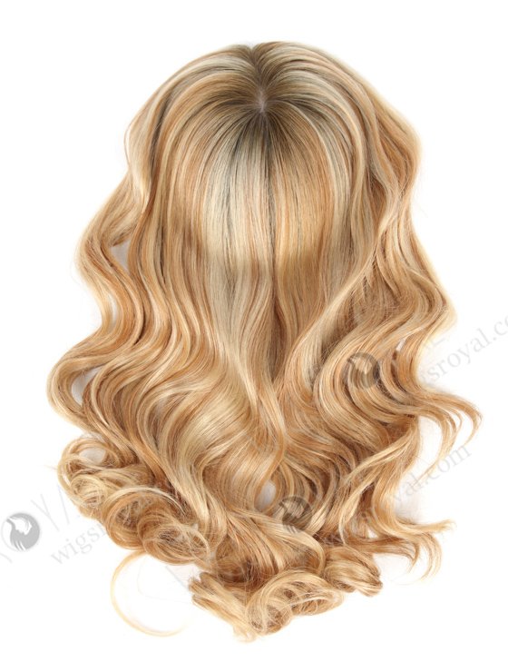 Finest Kosher topper European Virgin Hair 16" One Length Bouncy Curl T9/613# with T9/18# Highlights WR-TC-035-9359