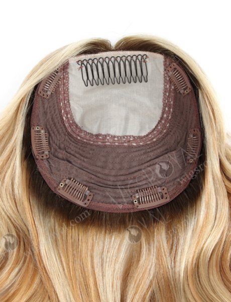 Finest Kosher Topper European Virgin Hair 16" One Length Bouncy Curl Blonde Highlights WR-TC-035