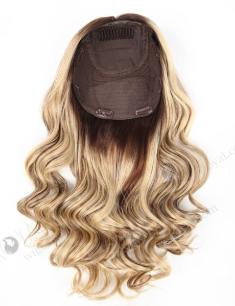 All One Length Bouncy Curly Jewish Kosher Topper 8x8'' Silk Base Human Hair Topper  WR-TC-038