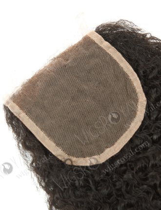 In Stock Brazilian Virgin Hair 14" Jeri Curl Natural Color Top Closure STC-323