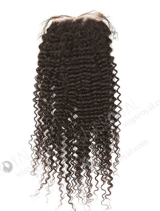 In Stock Brazilian Virgin Hair 16" Kinky Curl Natural Color Top Closure STC-321-9252