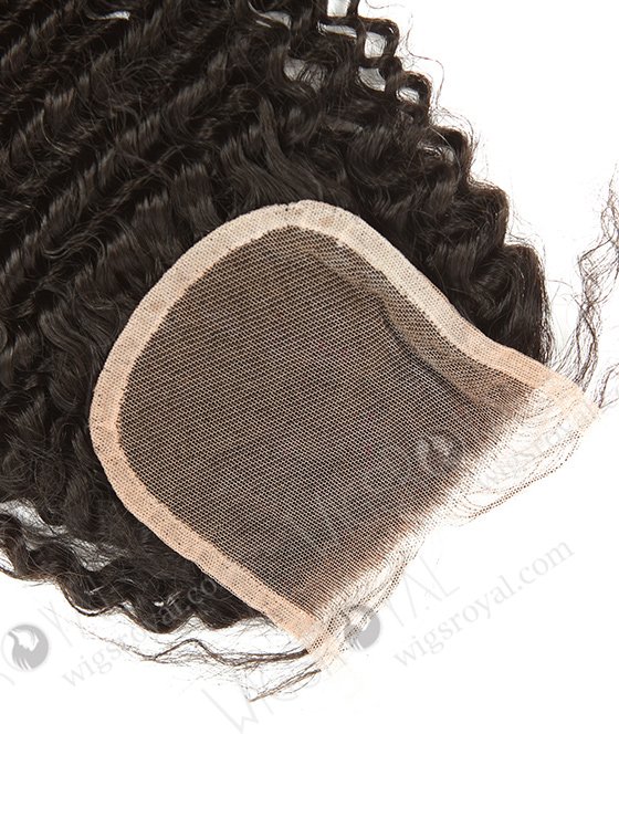 In Stock Brazilian Virgin Hair 16" Kinky Curl Natural Color Top Closure STC-321-9253