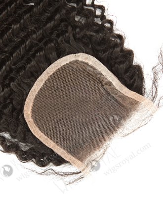 In Stock Brazilian Virgin Hair 16" Kinky Curl Natural Color Top Closure STC-321