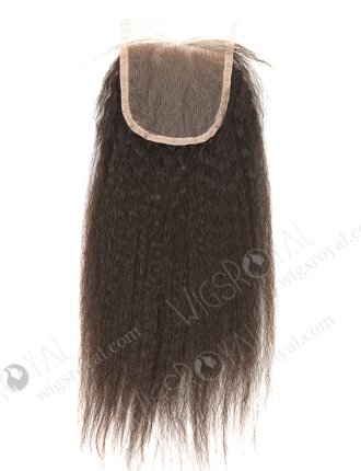 In Stock Brazilian Virgin Hair 14" Kinky Straight Natural Color Top Closure STC-326
