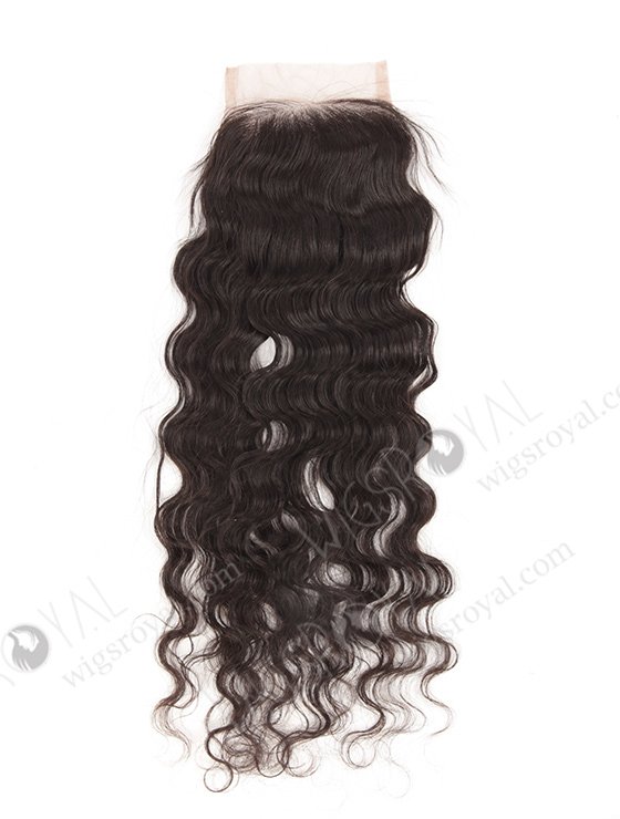 In Stock Brazilian Virgin Hair 16" Natural Curly Natural Color Top Closure STC-52-9553