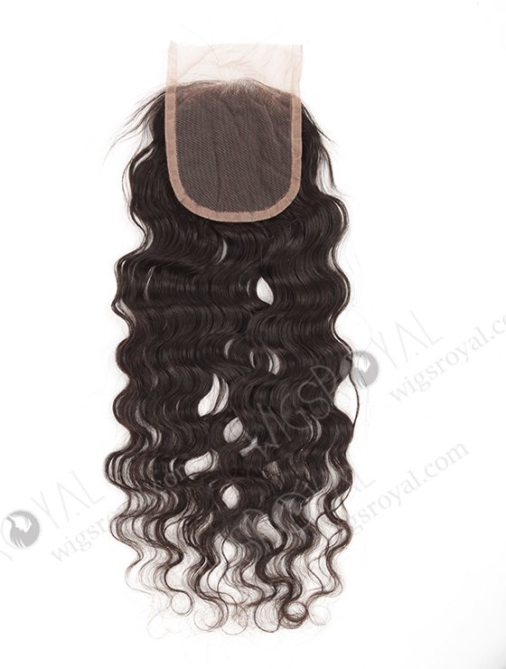 In Stock Brazilian Virgin Hair 16" Natural Curly Natural Color Top Closure STC-52-9555
