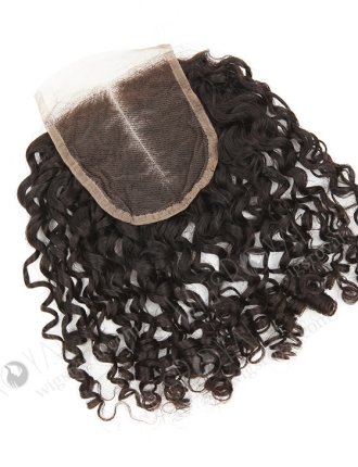 In Stock Brazilian Virgin Hair 12" Tight Curl Natural Color Top Closure STC-370
