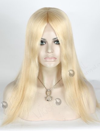 613 Blonde Wig Glueless Full Lace With Silk Top Real Human Hair Wig | In Stock European Virgin Hair 16" Straight 613# Color Lace Front Silk Top Glueless Wig GLL-08014
