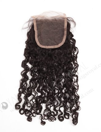In Stock Brazilian Virgin Hair 16" Tight Curl Natural Color Top Closure STC-333