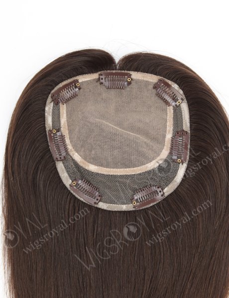 5.5"*6" European Virgin Hair 12" Natural Straight Natural Color Silk Top Hair Topper WR-TC-041