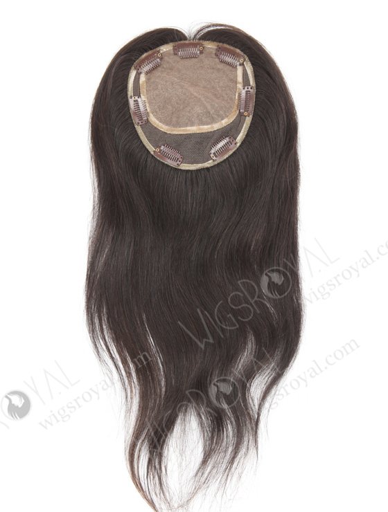 5.5"*6" Indian Virgin Hair 14" Straight Natural Color Silk Top Hair WR-TC-050-9544