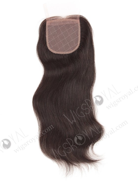 In Stock Indian Remy Hair 14" Natural Straight Natural Color Silk Top Closure STC-250-9775