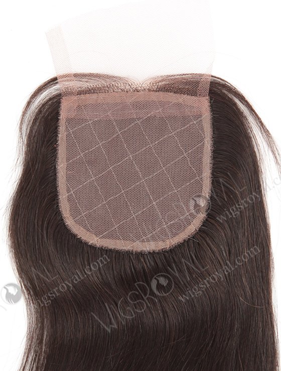 In Stock Indian Remy Hair 14" Natural Straight Natural Color Silk Top Closure STC-250-9777