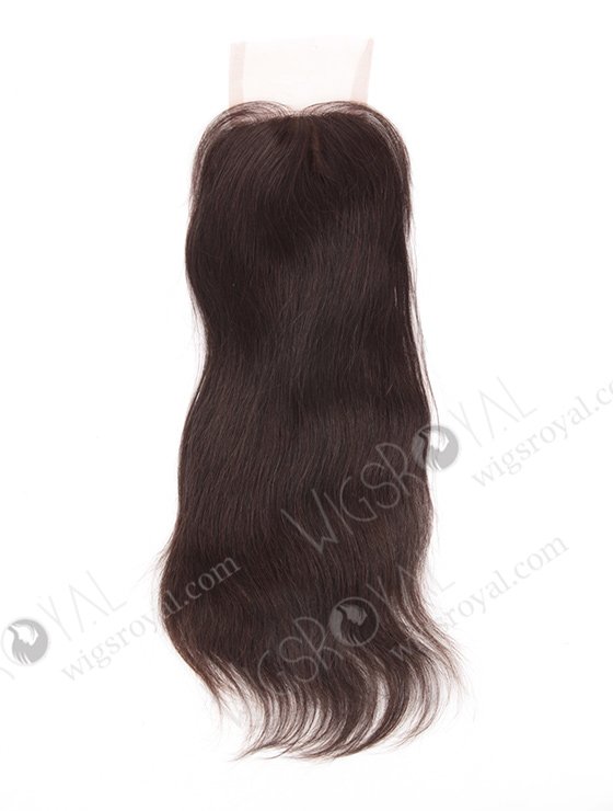 In Stock Indian Remy Hair 12" Natural Straight Natural Color Silk Top Closure STC-249-9767