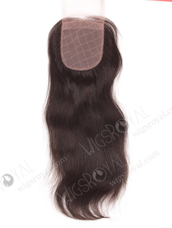 In Stock Indian Remy Hair 12" Natural Straight Natural Color Silk Top Closure STC-249-9769