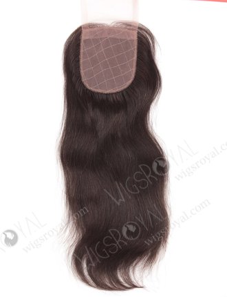 In Stock Indian Remy Hair 12" Natural Straight Natural Color Silk Top Closure STC-249