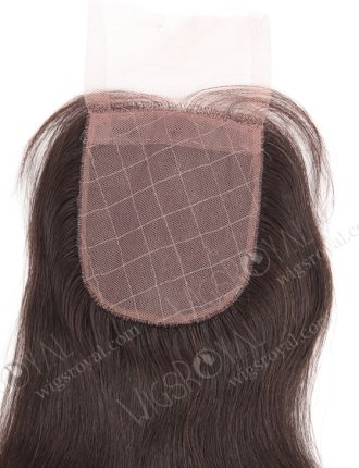 In Stock Indian Remy Hair 12" Natural Straight Natural Color Silk Top Closure STC-249