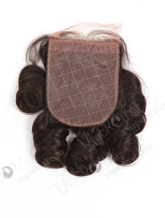 In Stock Indian Remy Hair 10" Big Loose Curl Natural Color Silk Top Closure STC-278-10118