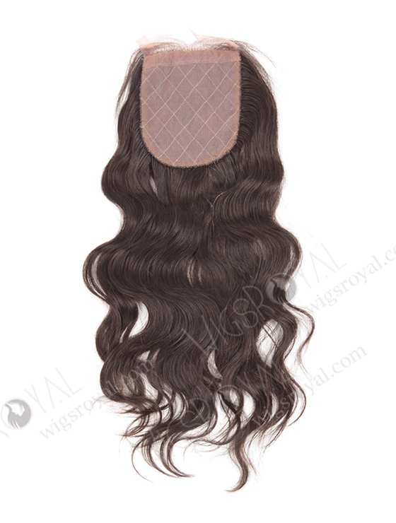 In Stock Indian Virgin Hair 12" Natural Wave Natural Color Silk Top Closure STC-37