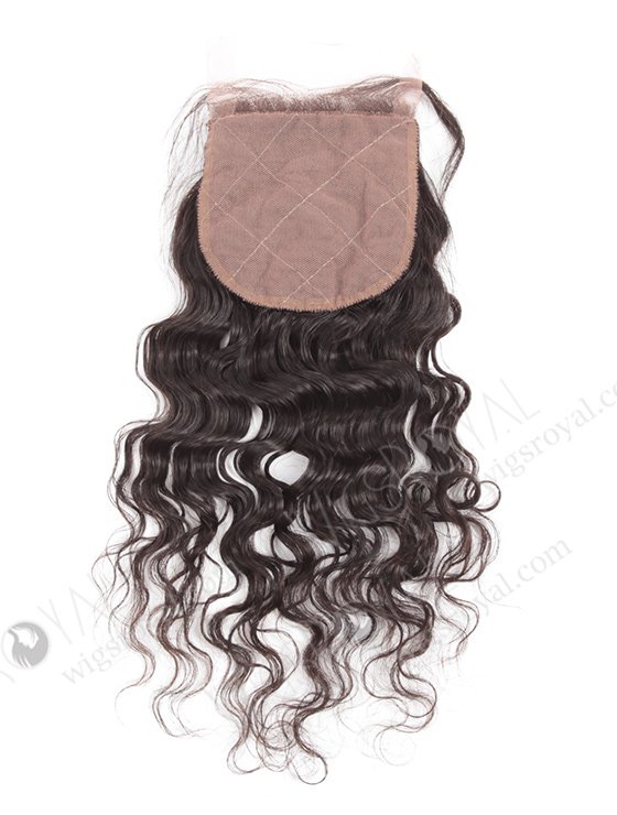 In Stock Brazilian Virgin Hair 12" Natural Curly Natural Color Silk Top Closure STC-48-10614