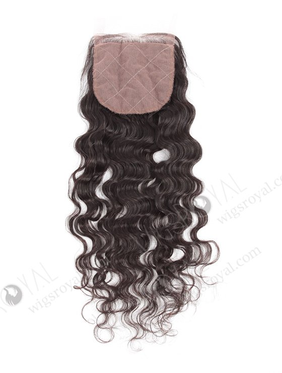 In Stock Brazilian Virgin Hair 16" Natural Curly Natural Color Silk Top Closure STC-50-11116