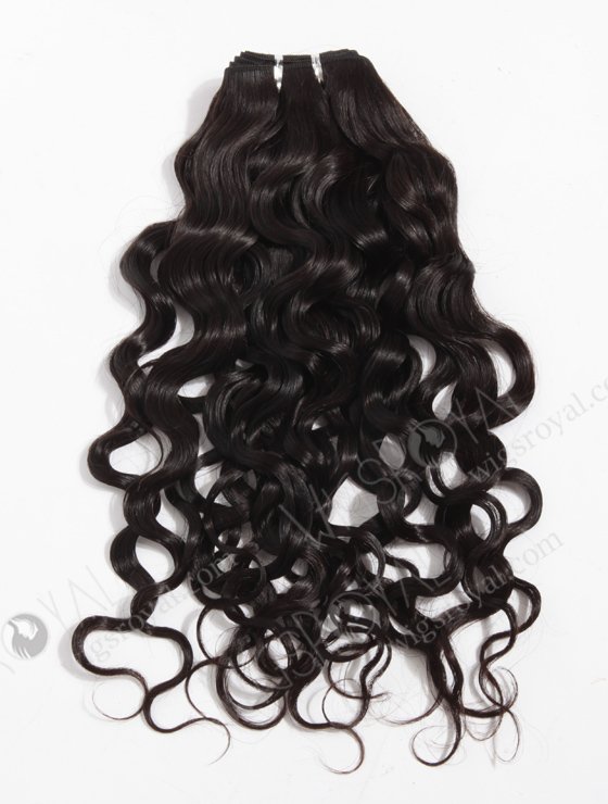 In Stock Indian Virgin Hair 16" Very Wavy 25mm Natural Color Machine Weft SM-208-10583