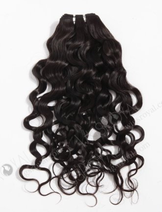In Stock Indian Virgin Hair 16" Very Wavy 25mm Natural Color Machine Weft SM-208