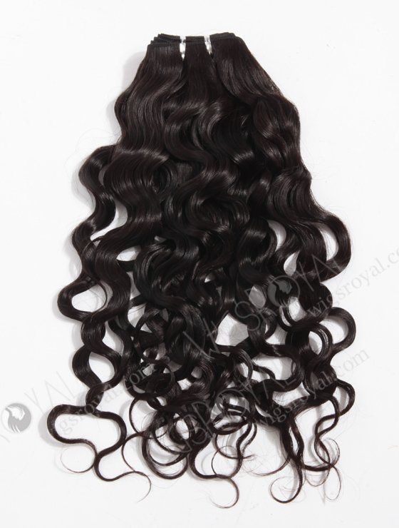 In Stock Indian Virgin Hair 16" Very Wavy 25mm Natural Color Machine Weft SM-208