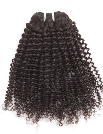 In Stock Brazilian Virgin Hair 16" Afro Curl 4mm Natural Color Machine Weft SM-489