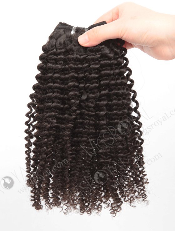 In Stock Brazilian Virgin Hair 16" Afro Curl 4mm Natural Color Machine Weft SM-489-10773