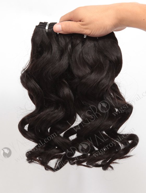 In Stock Brazilian Virgin Hair 16" Ocean Wave Natural Color Machine Weft SM-4144