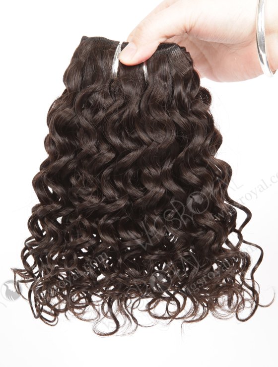 In Stock Brazilian Virgin Hair 10" 12mm Curl Natural Color Machine Weft SM-4110-10901