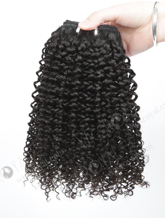 In Stock Brazilian Virgin Hair 16" 7mm Curl Natural Color Machine Weft SM-4107-10885