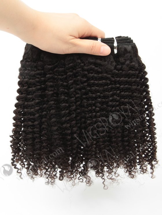 In Stock Brazilian Virgin Hair 14" Afro Curl 4mm Natural Color Machine Weft SM-488-10768