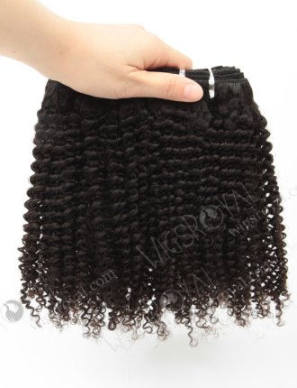 In Stock Brazilian Virgin Hair 14" Afro Curl 4mm Natural Color Machine Weft SM-488
