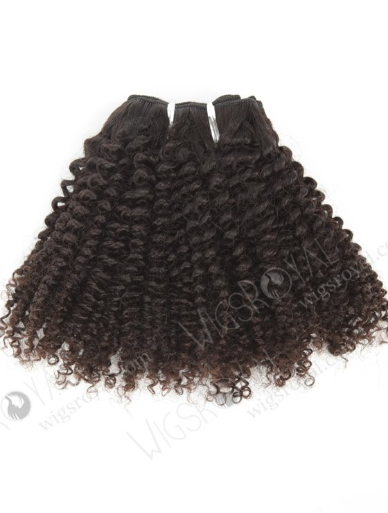 In Stock Brazilian Virgin Hair 12" Afro Curl 4mm Natural Color Machine Weft SM-487-10756