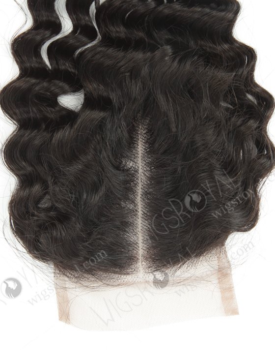 Pre-plucked Hair Line Center Part 14''Indian Virgin Natural Color Curl As Pictures Top Closures WR-LC-011-11370