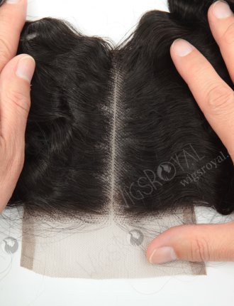 Pre-plucked Hair Line Center Part 14''Indian Virgin Natural Color Curl As Pictures Top Closures WR-LC-011